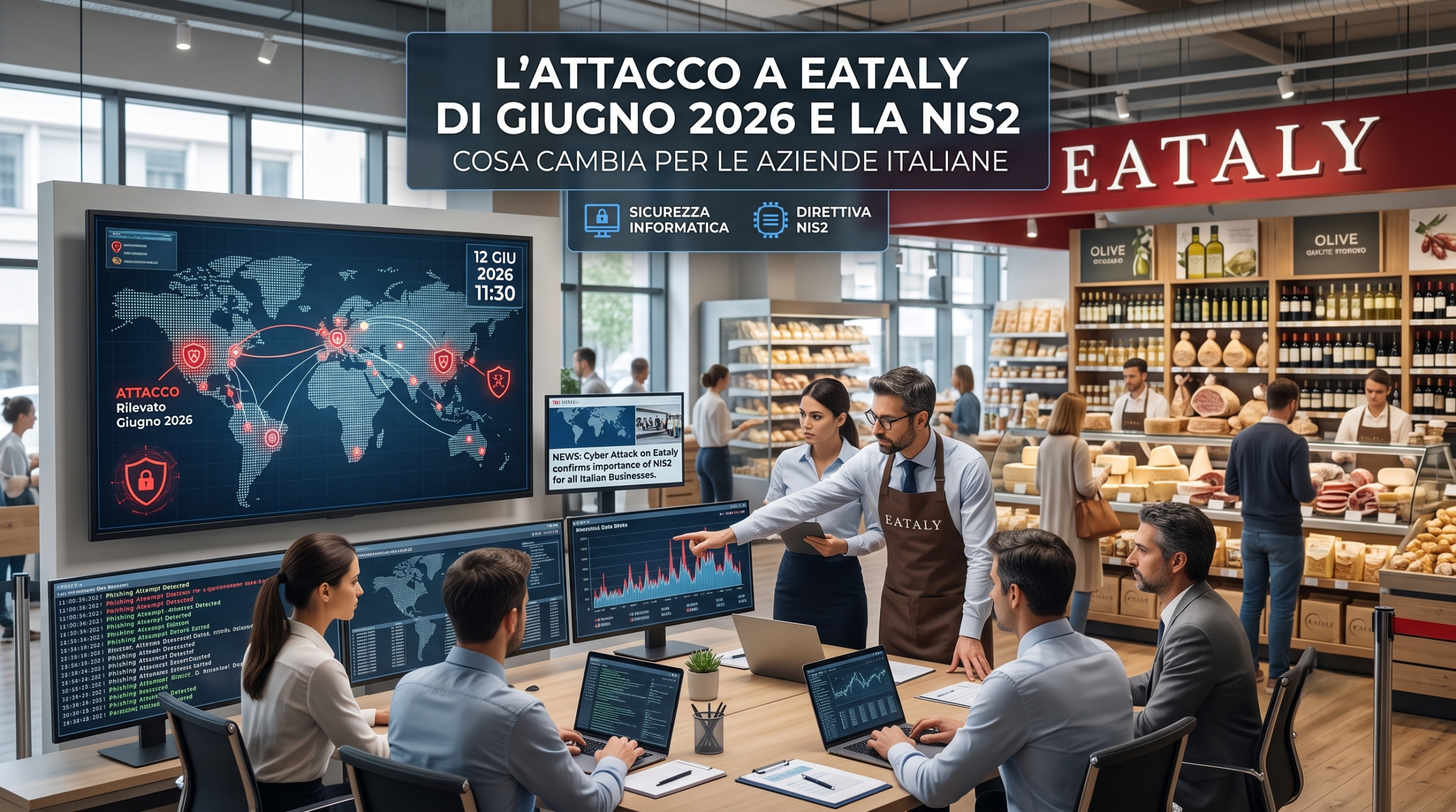 L'attacco a Eataly e la NIS2: cosa cambia per le aziende italiane L'attacco a Eataly e la NIS2: cosa cambia per le aziende italiane