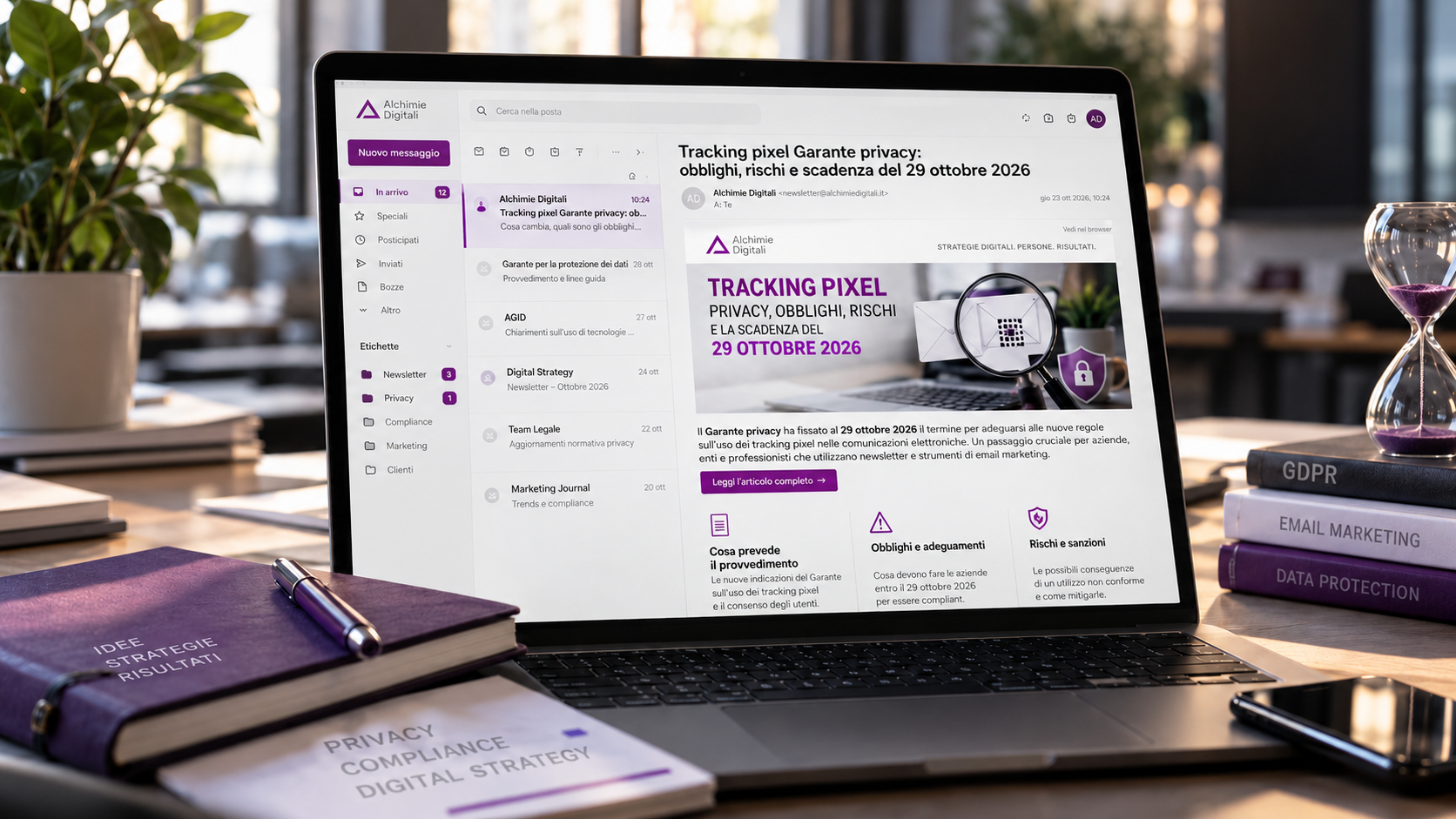 Newsletter sulla privacy in ufficio moderno Newsletter sulla privacy in ufficio moderno